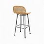 Voir la diapositive 3 : Rendez vous déco Lot de 2 chaises de bar 76 cm en résine tressée marron - Jigani