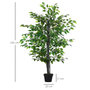 Voir la diapositive 3 : OUTSUNNY Arbre artificiel plante artificiel banyan hauteur 1,45 m tronc branches liane lichen feuilles grand réalisme pot inclus