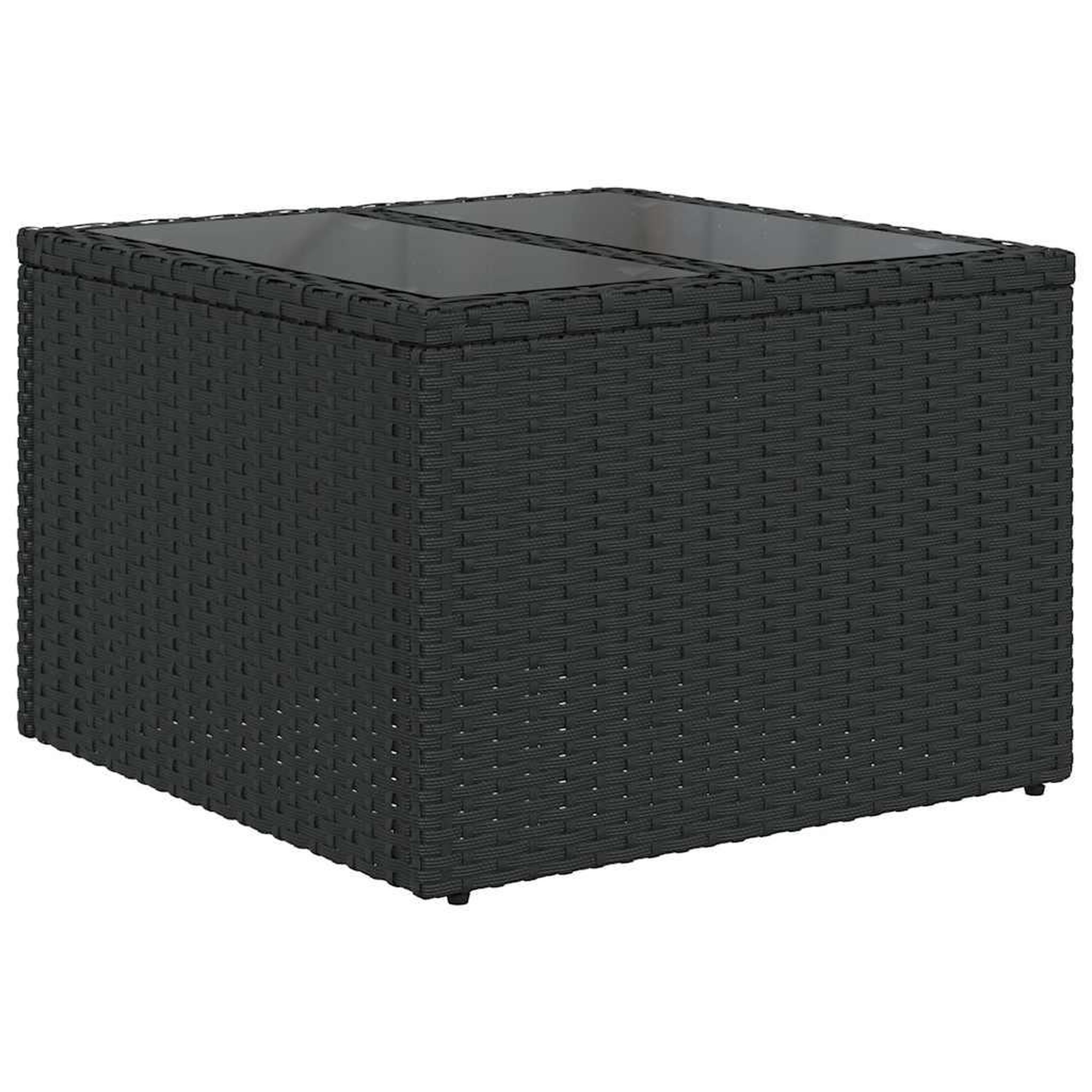 Voir la diapositive 3 : VIDAXL Salon de jardin 7 pcs avec coussins noir resine tressee