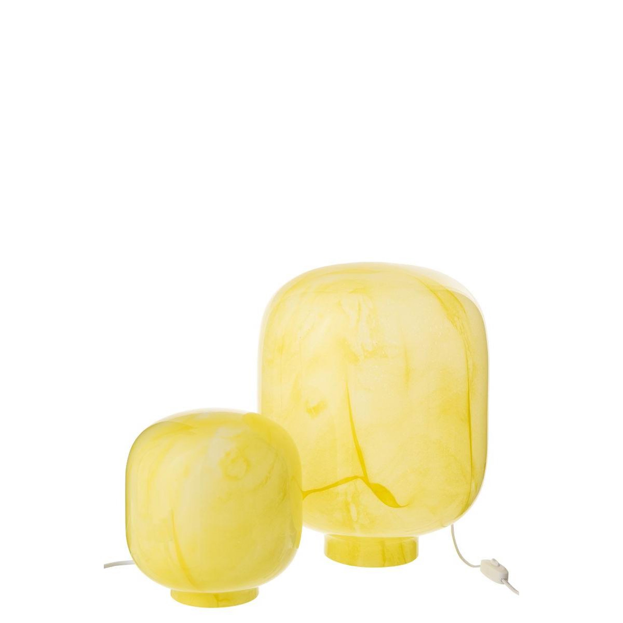 Voir la diapositive 3 : J-LINE Lampe à poser en verre  bola  21cm jaune
