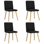 VIDAXL Chaises a manger lot de 4 noir tissu