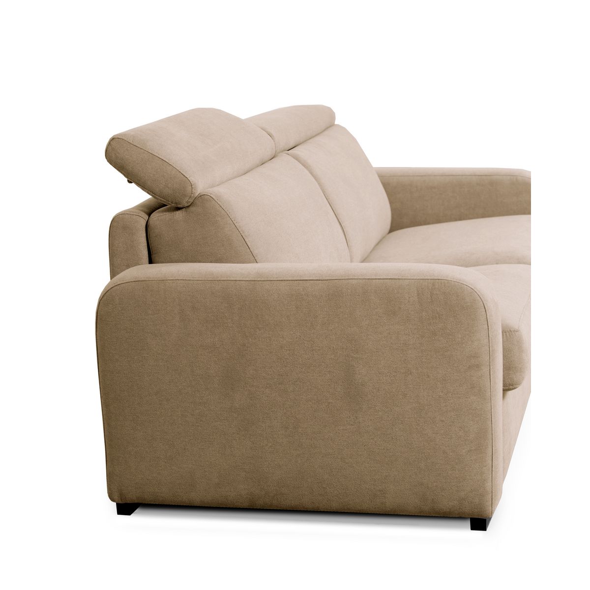 Canapé système couchage rapide 3 places en tissu naturel CAROLE