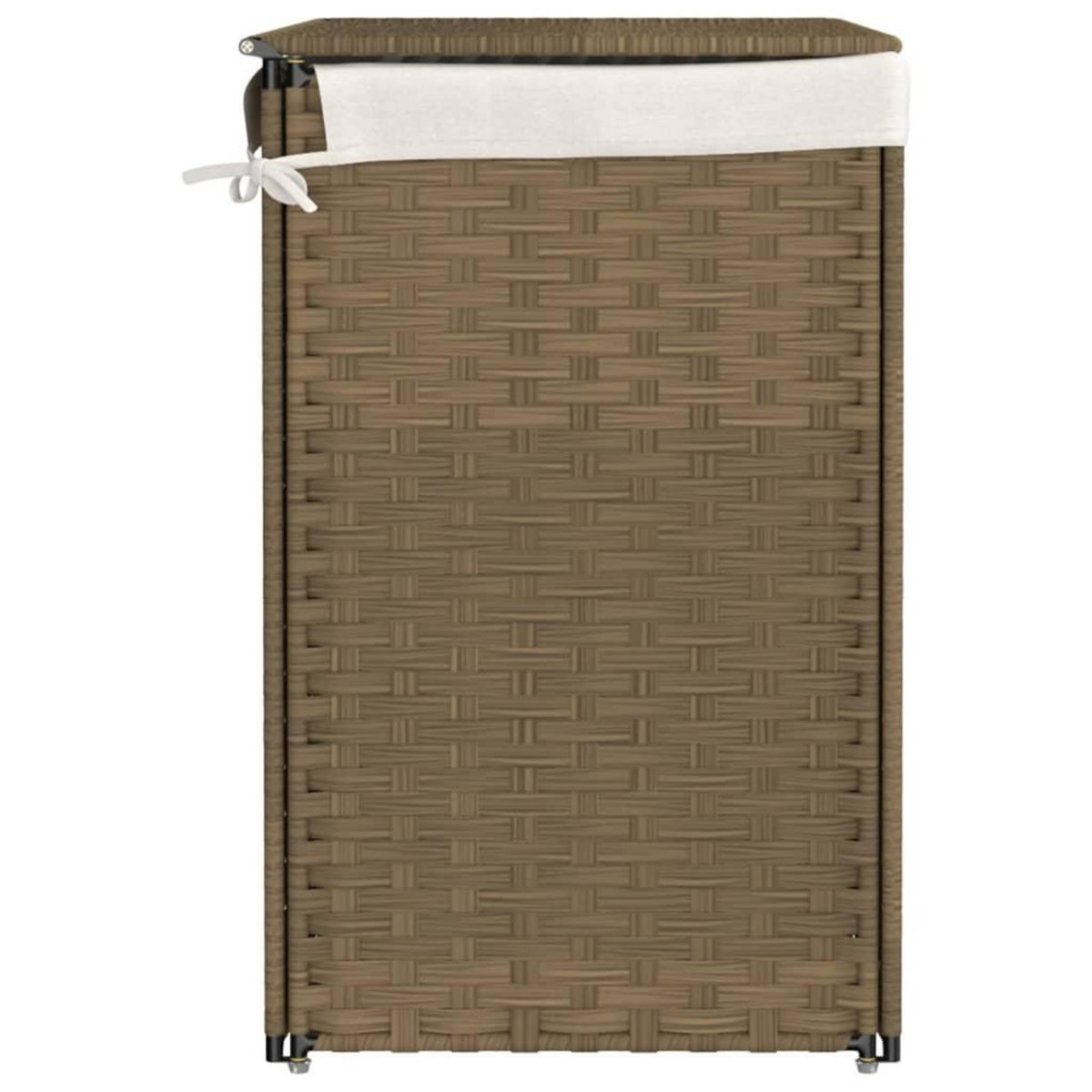 VIDAXL Panier a linge avec 2 sections 53x35x57 cm resine tressee