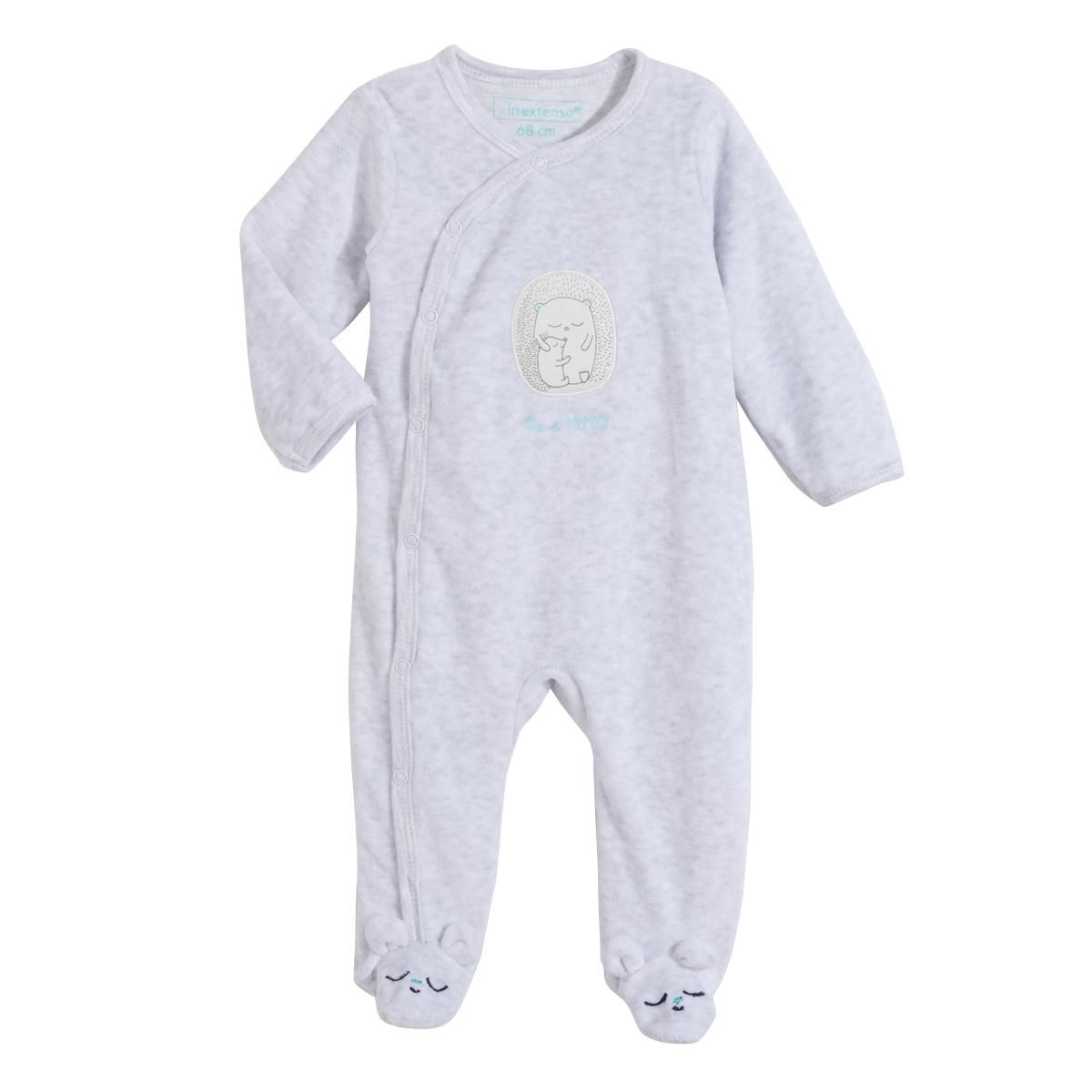 IN EXTENSO Dors bien velours hérisson bébé garçon