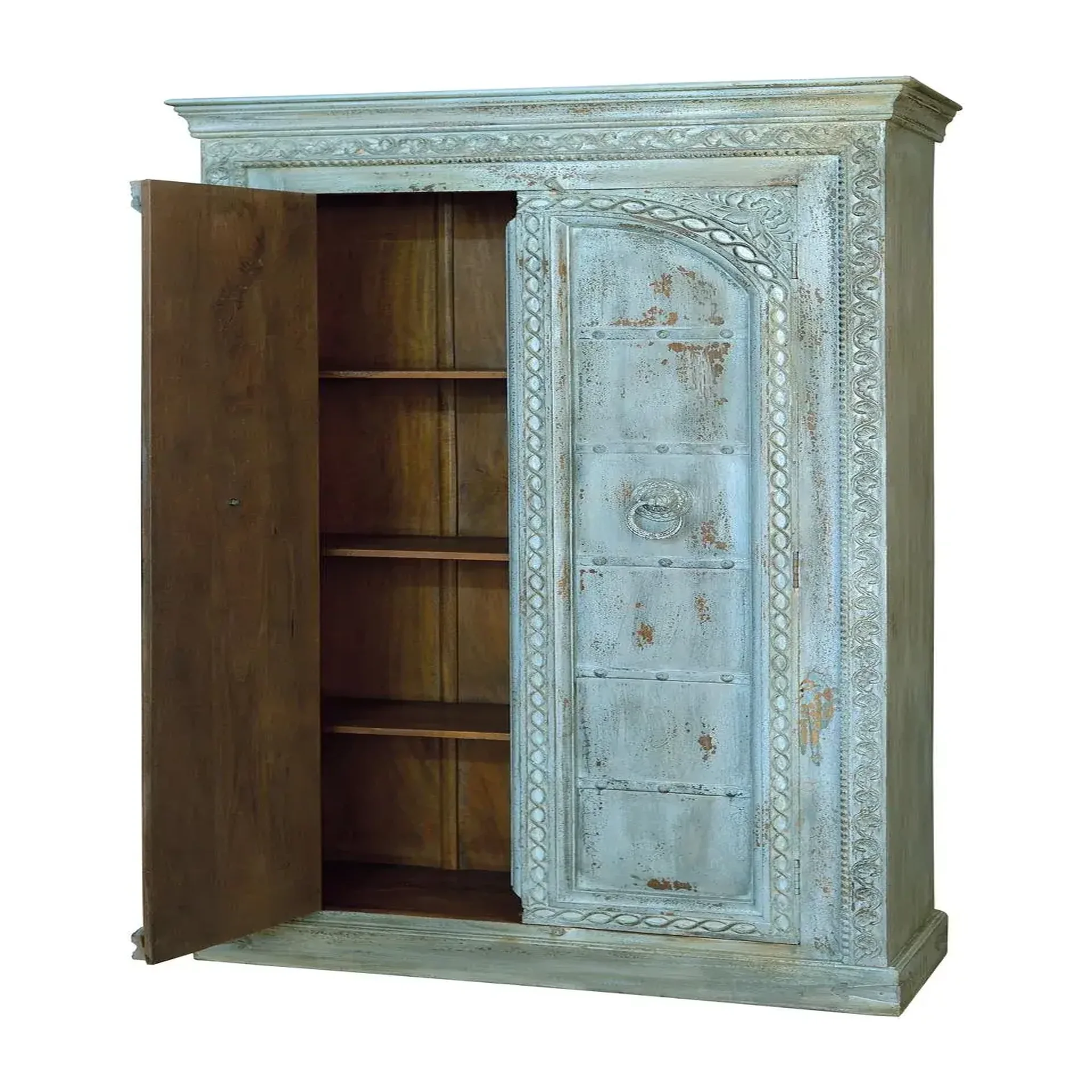 Voir la diapositive 2 : GINER Y COLOMER SL Armoire en bois de manguier 117cm style rustique vintage