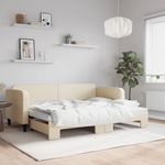 VIDAXL Lit de jour avec gigogne sans matelas creme 80x200 cm