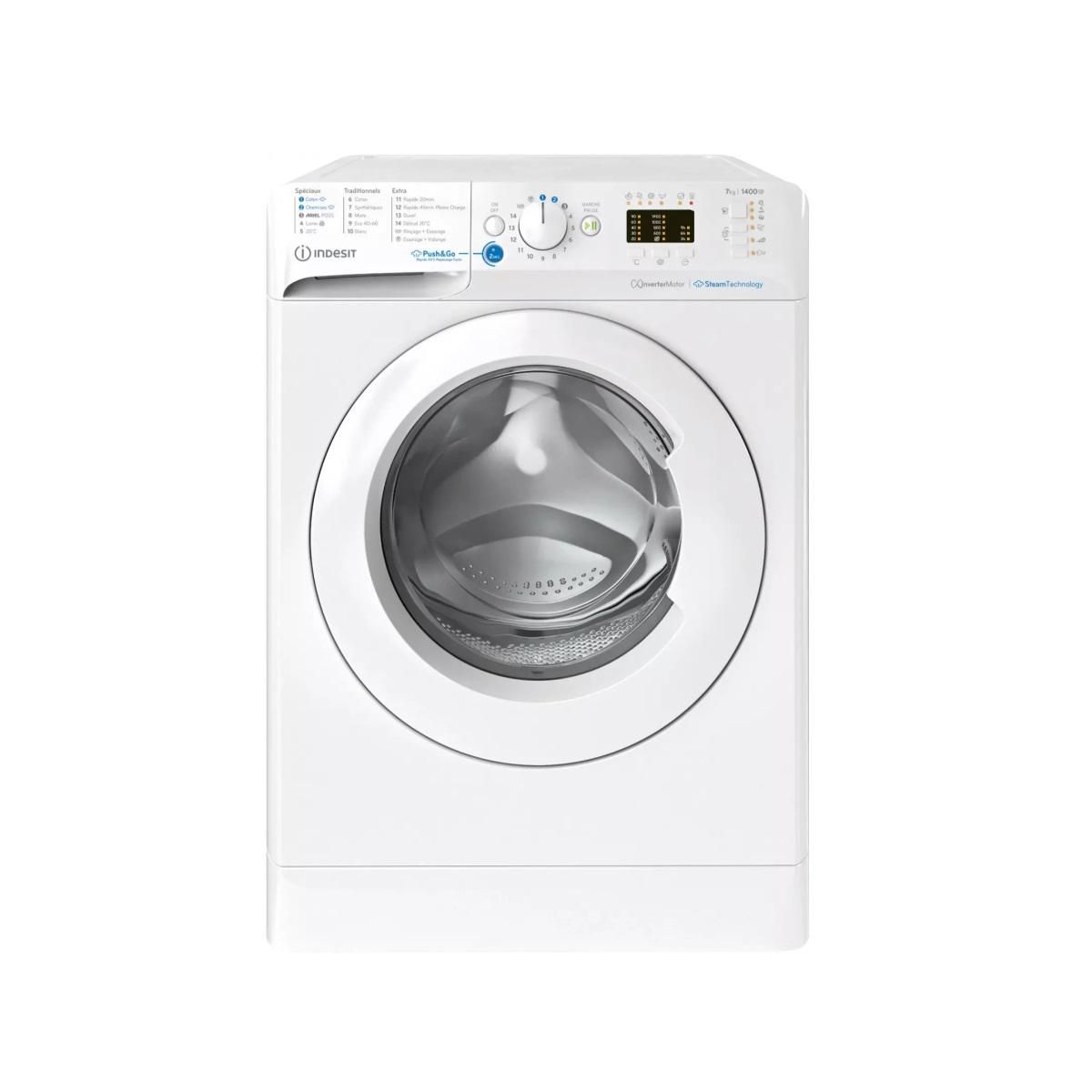 Indesit Lave-linge hublot 7kg 1400 tours/min blanc - BWA71496XWVFR
