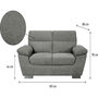 Voir la diapositive 3 : Habitat et Jardin Canapé fixe en tissu  Dallas  - 169 x 88 x 90 cm - 2 places - Gris