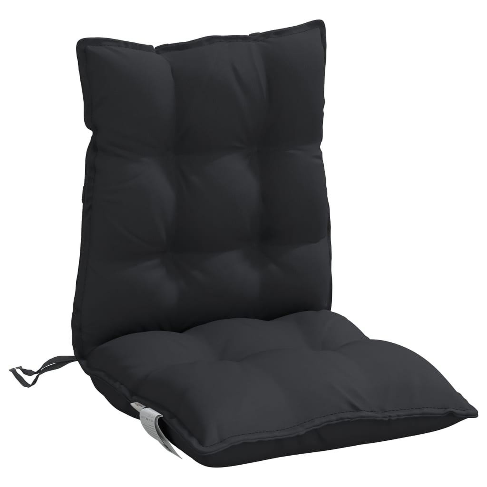 Voir la diapositive 5 : VIDAXL Coussins de chaise a dossier bas lot de 6 noir tissu oxford