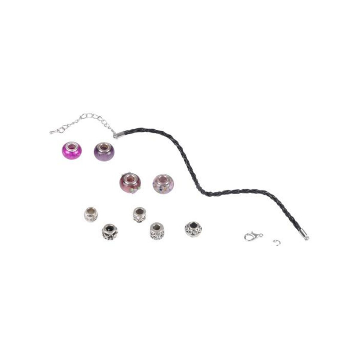 Paris Prix Kit Bracelet Mode  Charms  9cm Mauve