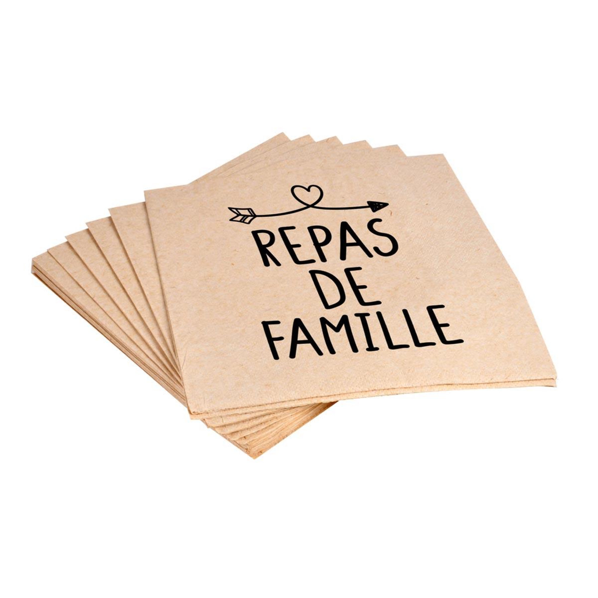 HOMEA Lot de 20 serviettes en pulpe de bambou  repas de famille  33x33cm naturel