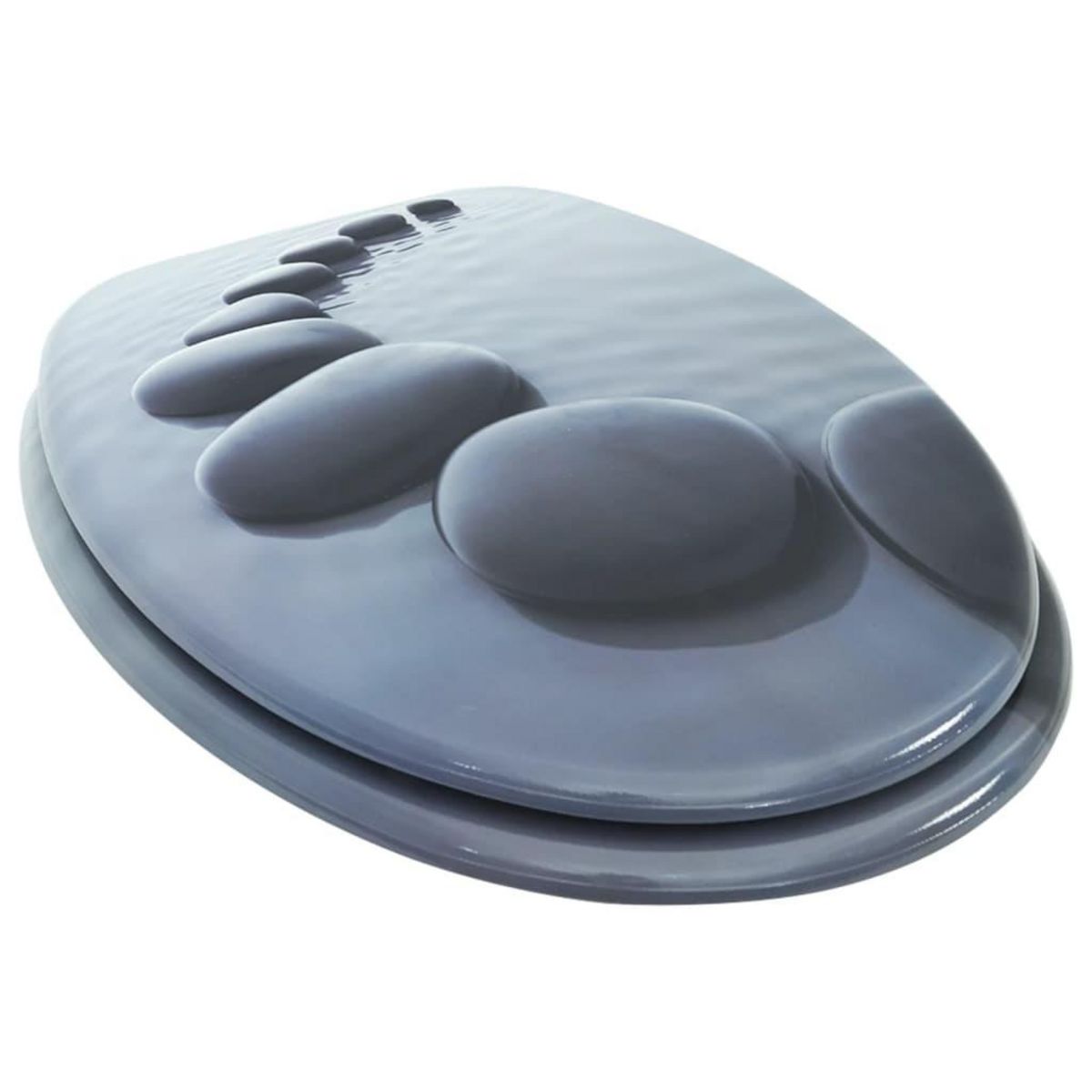 VIDAXL Siege de toilette avec Couvercle MDF Pierres