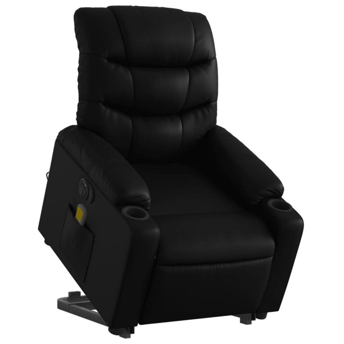 VIDAXL Fauteuil inclinable de massage electrique noir similicuir