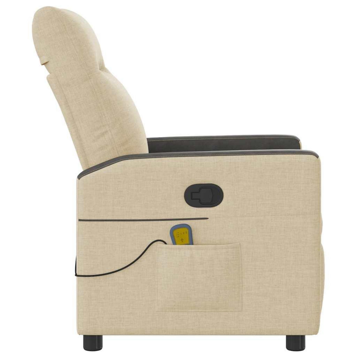 VIDAXL Fauteuil de massage inclinable Creme Tissu