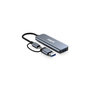 Voir la diapositive 3 : URBAN FACTORY Hub USB Urban Factory HUB USB 4 PORTS USB 3.0 + ADAPTATEUR USB A FEMELLE USB C MALE GRIS SIDERAL