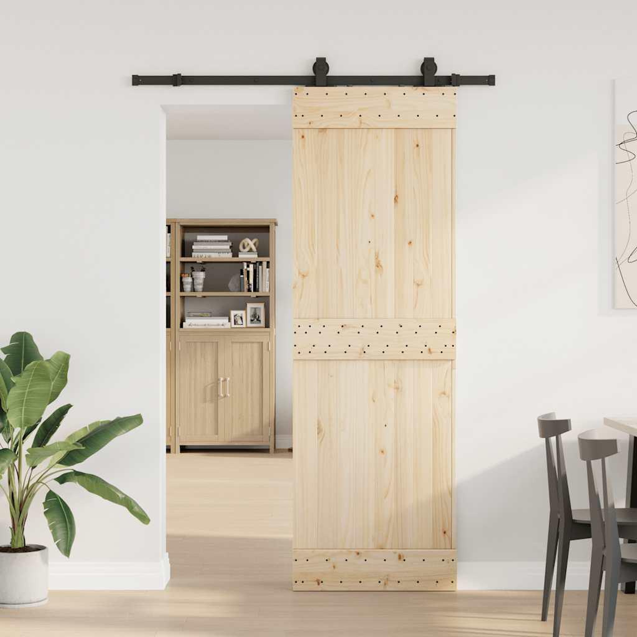 Voir la diapositive 3 : VIDAXL Kit de quincaillerie de porte coulissante 152,5 cm acier noir
