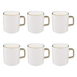 SECRET DE GOURMET Lot de 6 Mugs en Porcelaine  Arya  35cl Blanc