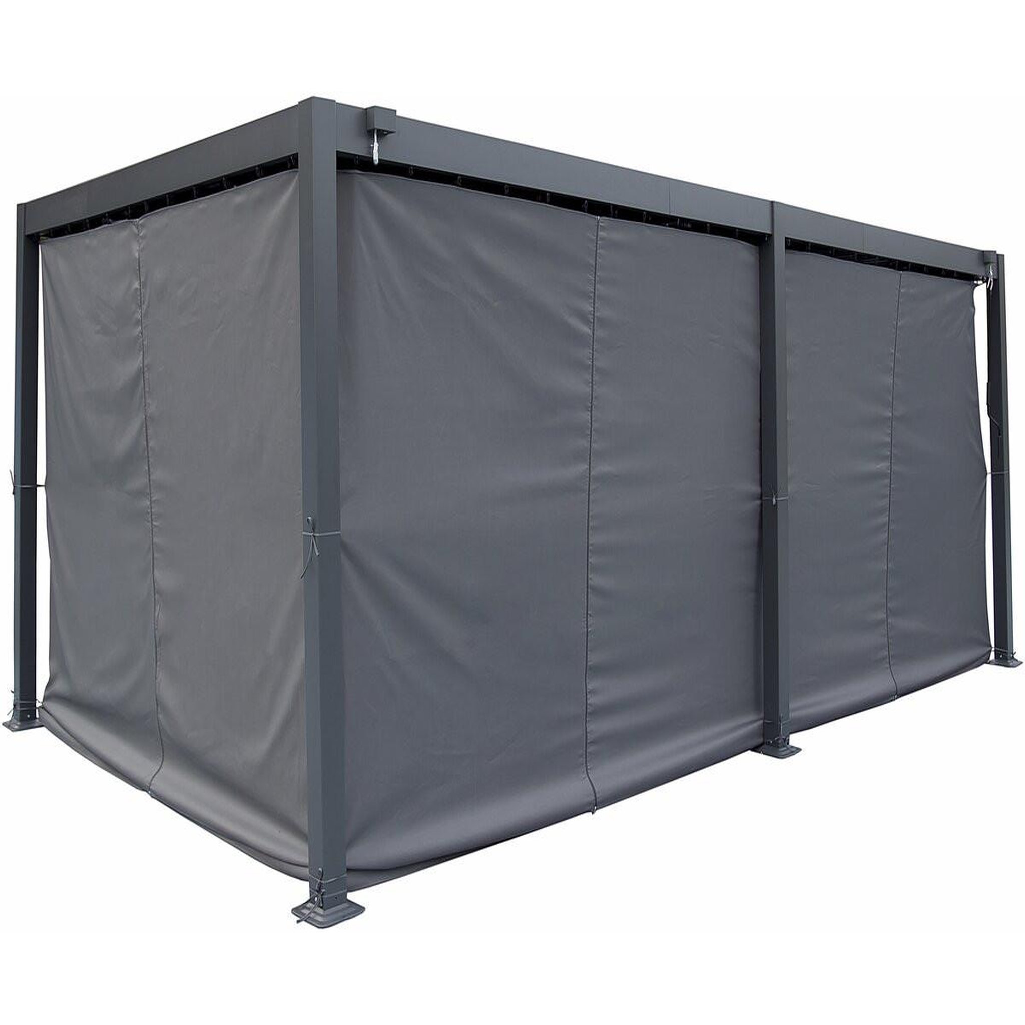 Voir la diapositive 4 : Habitat et Jardin Rideau pour pergola bioclimatique  kensington  - 3 x 6 m - gris