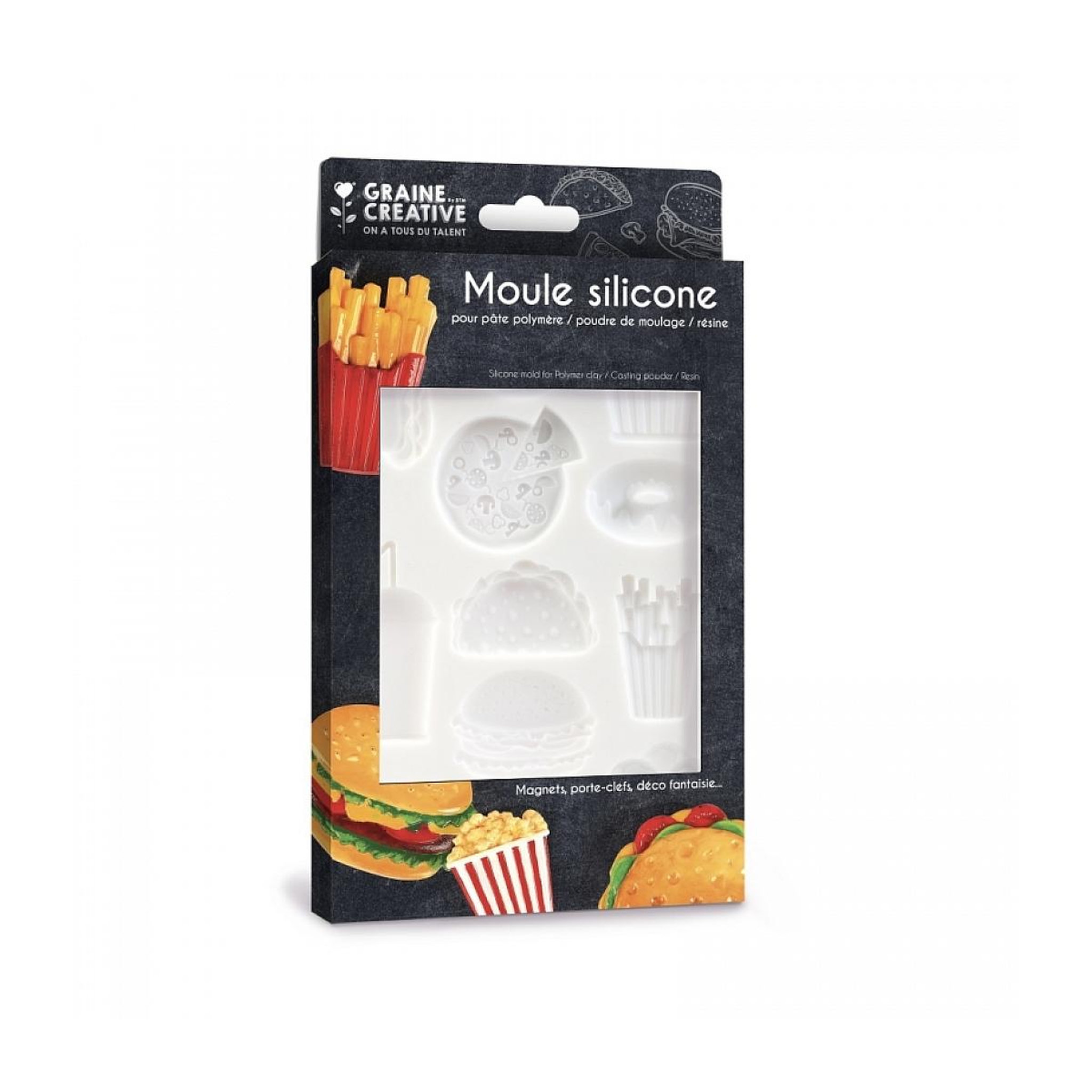 Voir la diapositive 2 : Graine créative Moule en silicone 20x13 cm Junk food