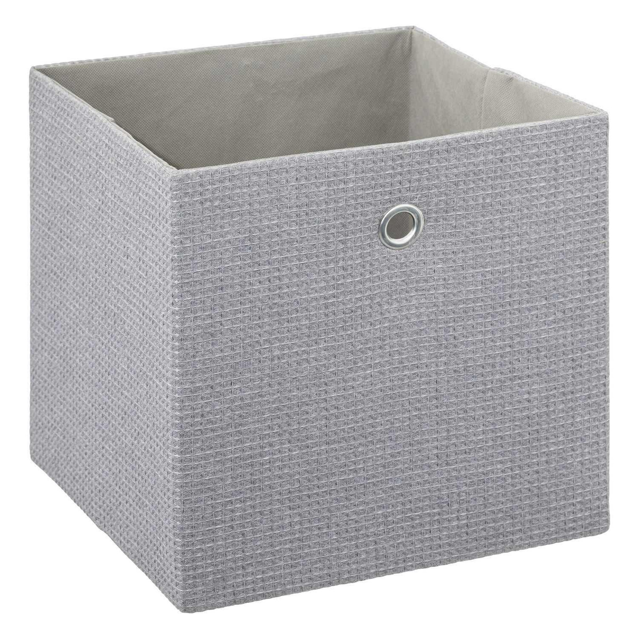 Voir la diapositive 4 : TOILINUX Lot de 6 boites de rangement en tissu herbier - 31x31x31cm - vert
