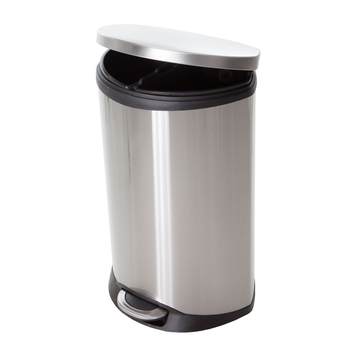 HAILO Poubelle de tri à pédale 2x22L Shell Inox