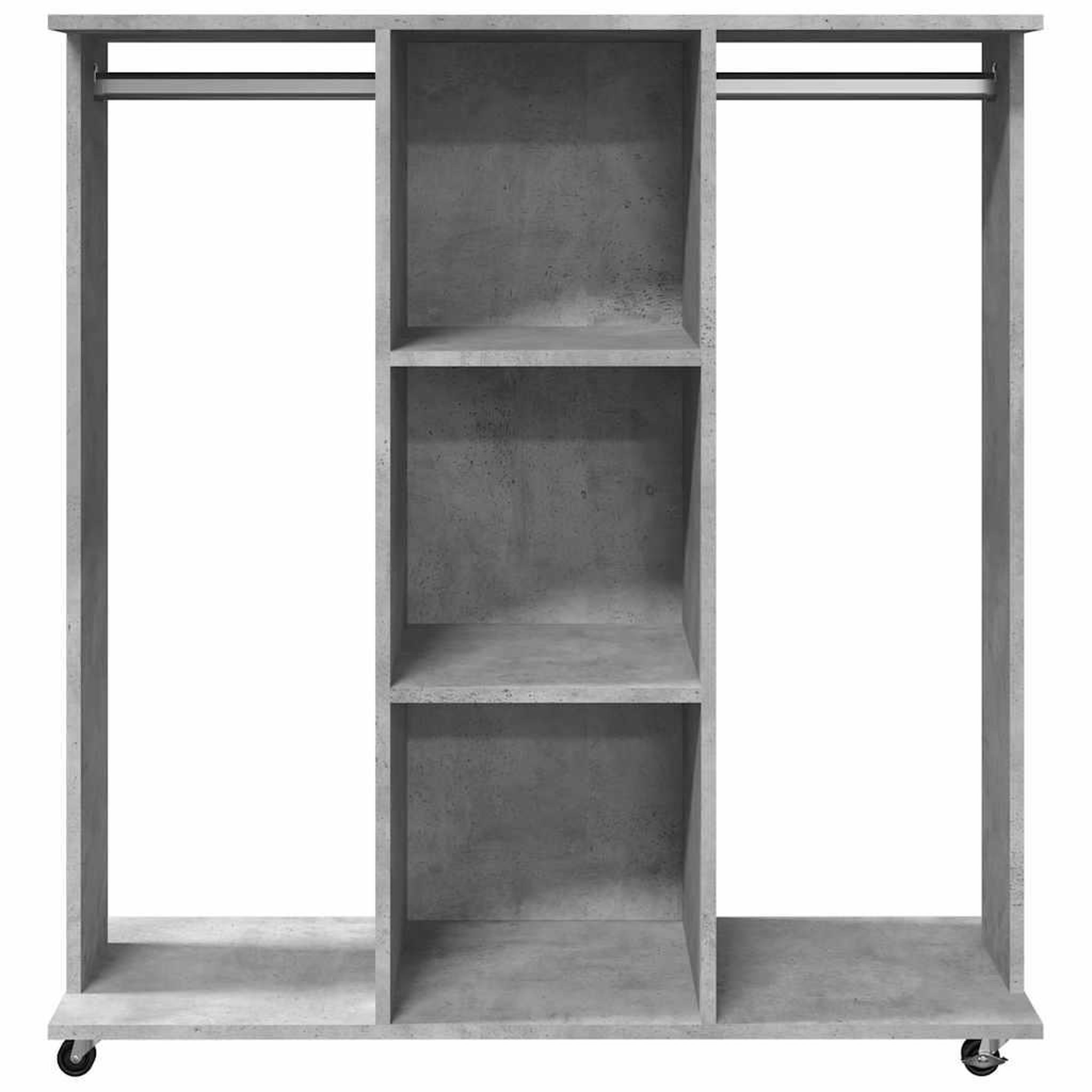 Voir la diapositive 4 : VIDAXL Garde-robe avec roues gris beton 102x38x110cm bois d'ingenierie