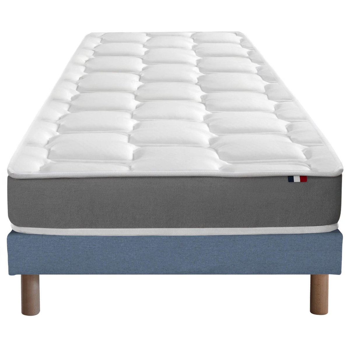 IDLITERIE Ensemble matelas mousse haute résilience CIRRUS avec sommier - confort français