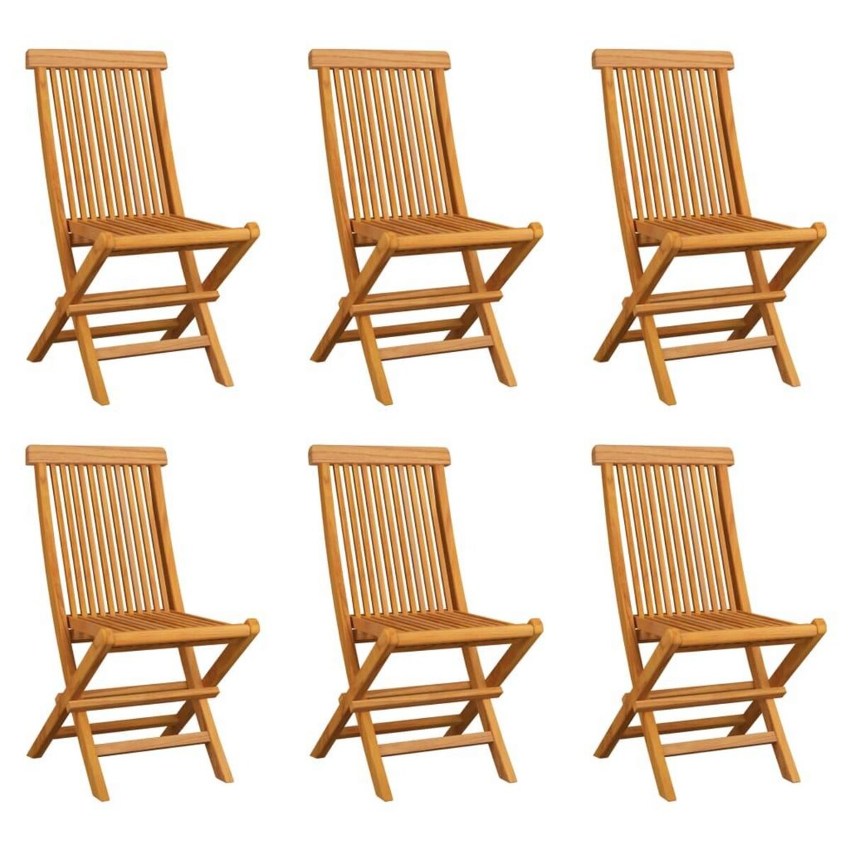 VIDAXL Chaises pliables de jardin 6 pcs Bois de teck solide