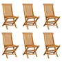 Voir la diapositive 1 : VIDAXL Chaises pliables de jardin 6 pcs Bois de teck solide