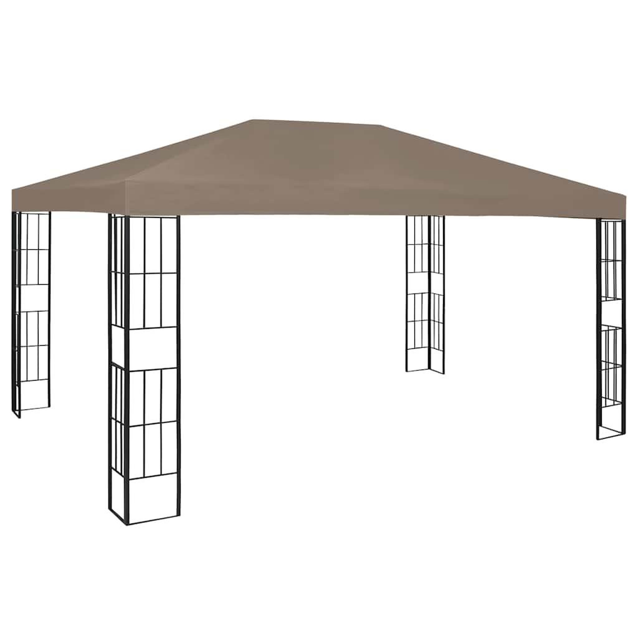 Voir la diapositive 3 : VIDAXL Tonnelle avec guirlande lumineuse a LED 4x3 m Taupe