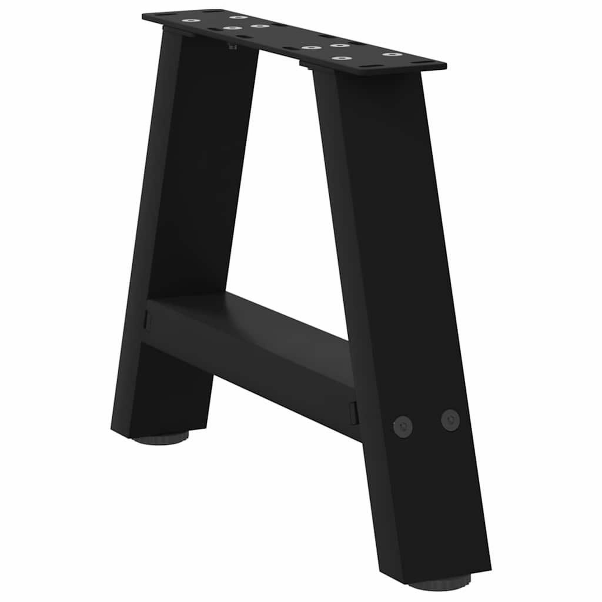 Voir la diapositive 4 : VIDAXL Pieds de table basse forme de A 2 pcs noir 50x(30-31) cm acier