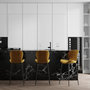 Voir la diapositive 6 : Rendez vous déco Lot de 2 chaises de bar en velours jaune curry 75 cm-Mazzia
