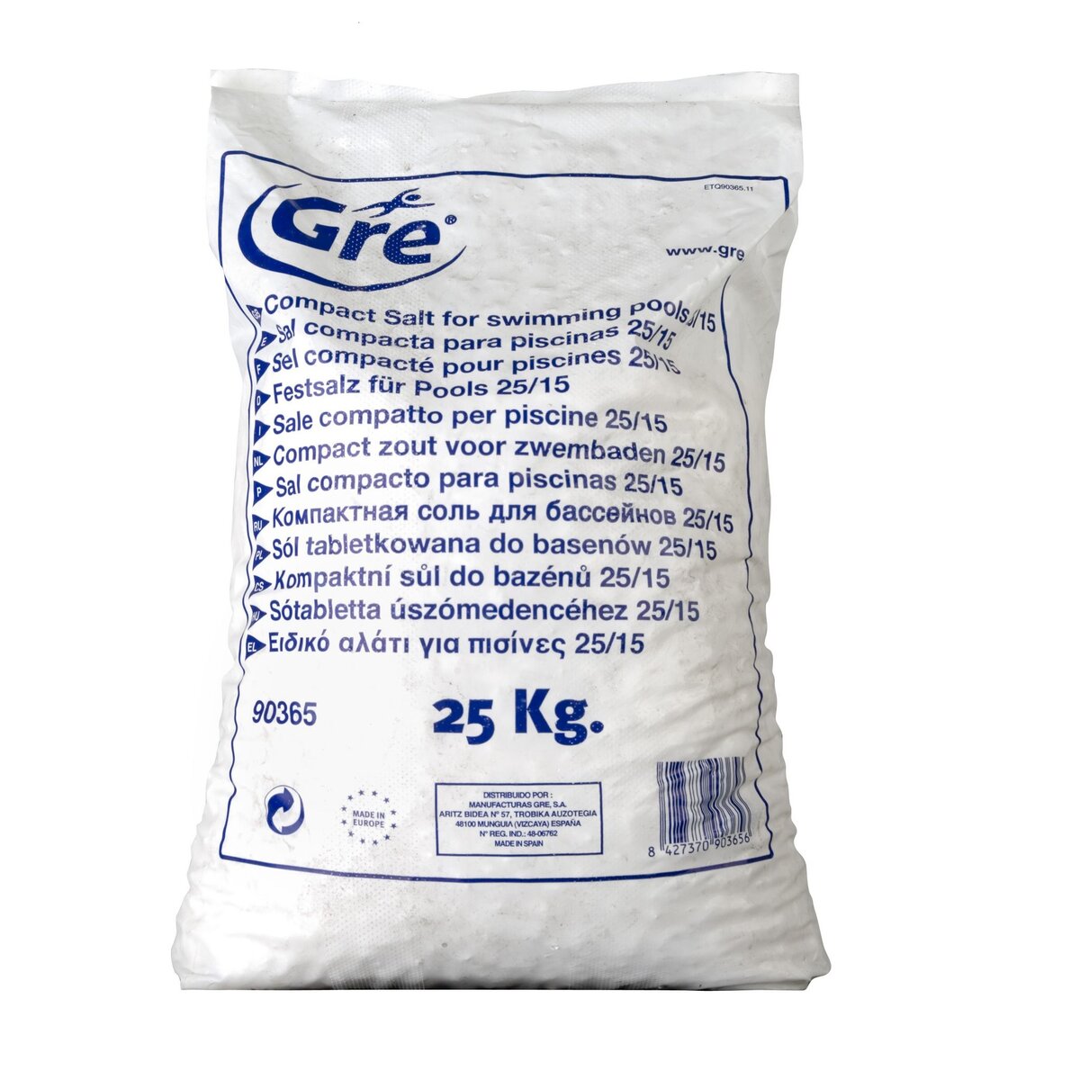GRE Sac de sel compacte pour piscine - 25kg