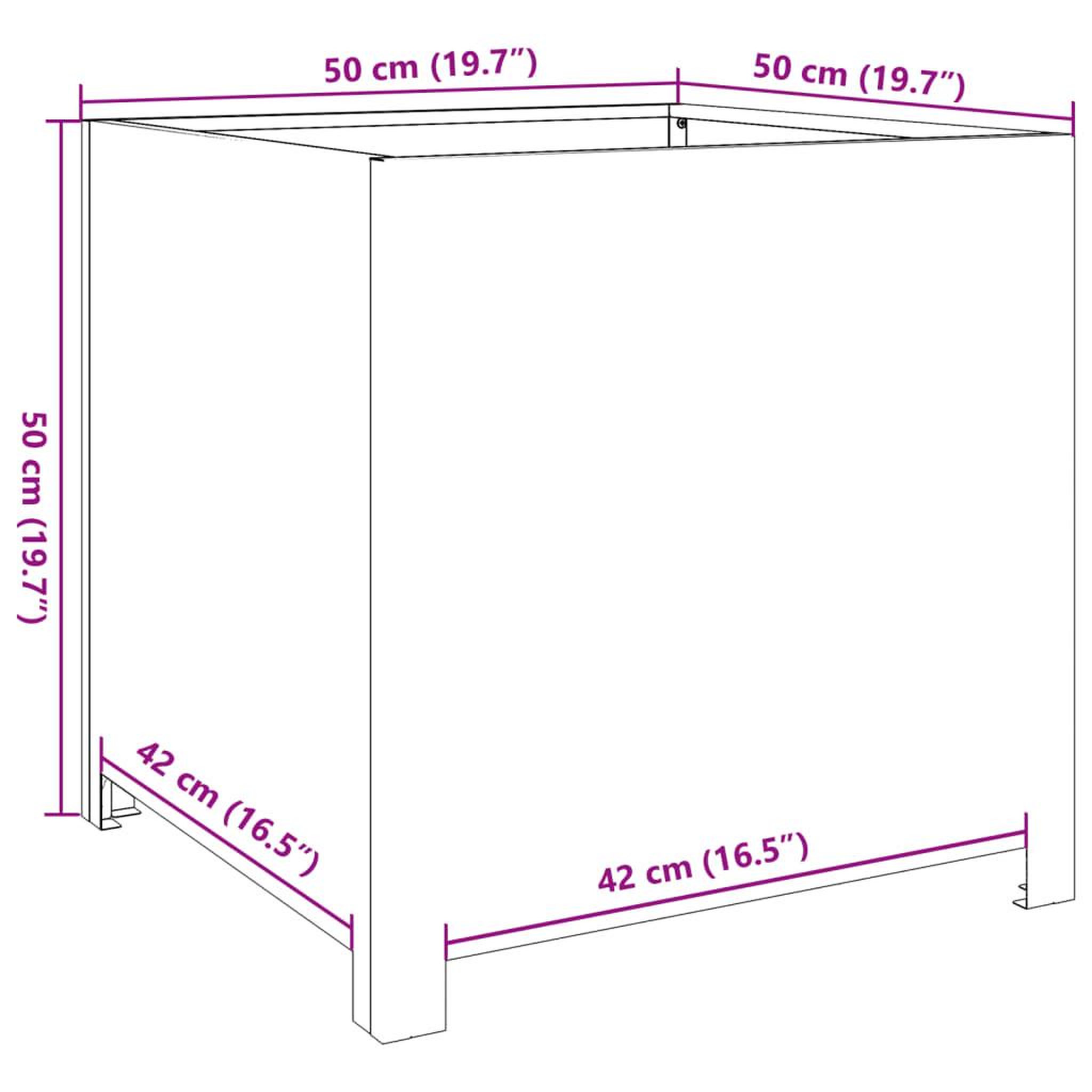 Voir la diapositive 6 : VIDAXL Jardiniere anthracite 50x50x50 cm acier