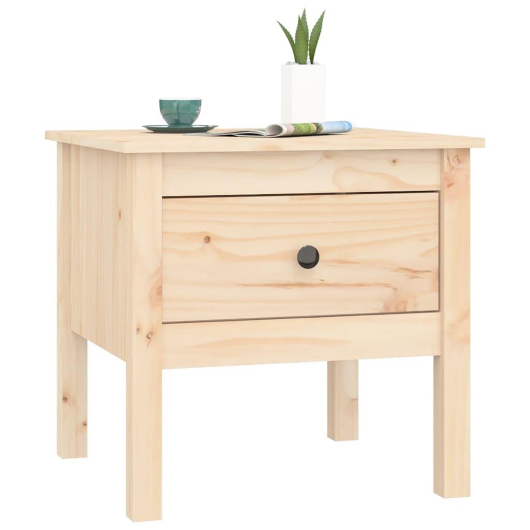 Voir la diapositive 4 : VIDAXL Table d'appoint 50x50x49 cm Bois massif de pin