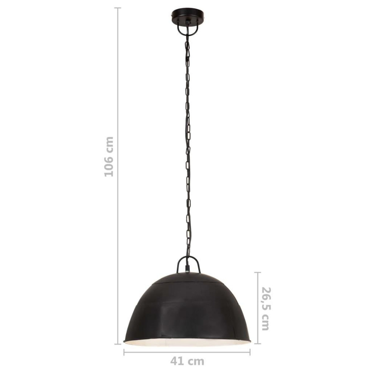 VIDAXL Lampe suspendue industrielle vintage 25 W Noir Rond 41 cm E27