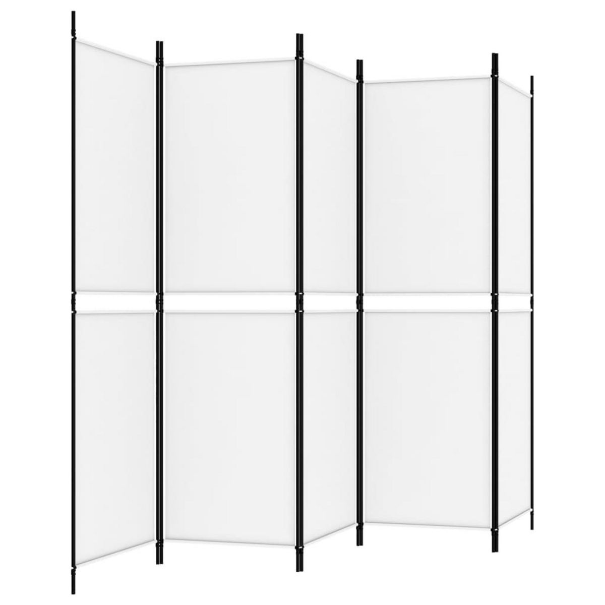 VIDAXL Cloison de separation 5 panneaux Blanc 250x180 cm Tissu