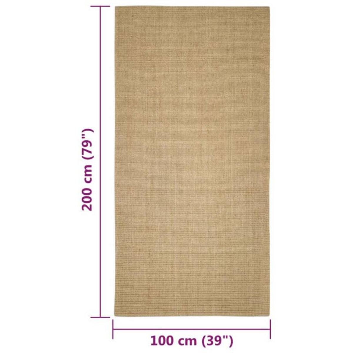 VIDAXL Tapis en sisal pour griffoir 100x200 cm