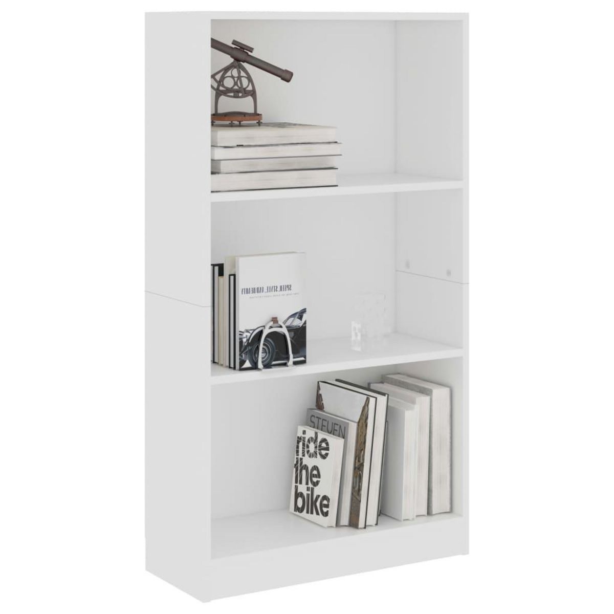 VIDAXL Bibliotheque 3 niveaux Blanc 60x24x109 cm Bois d'ingenierie