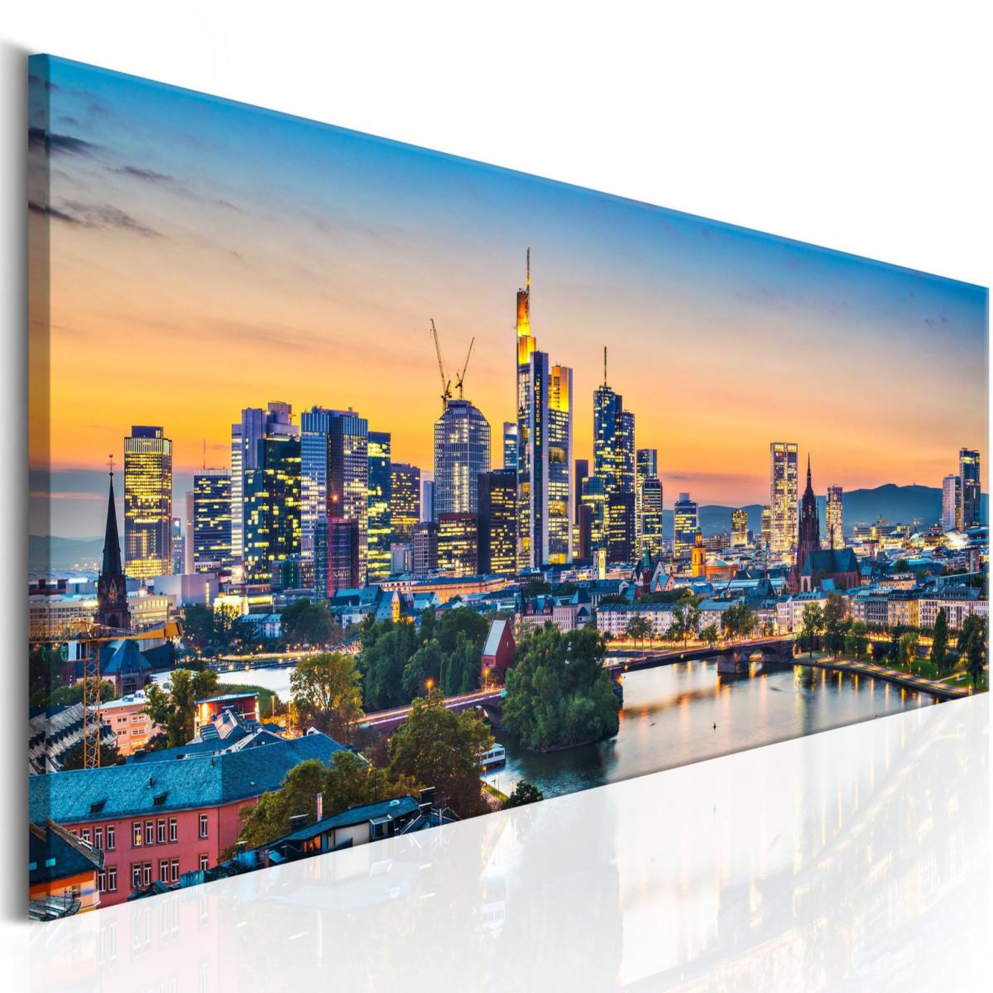 Paris Prix Tableau imprimé  evening in frankfurt. Coloris disponibles : Multicolore