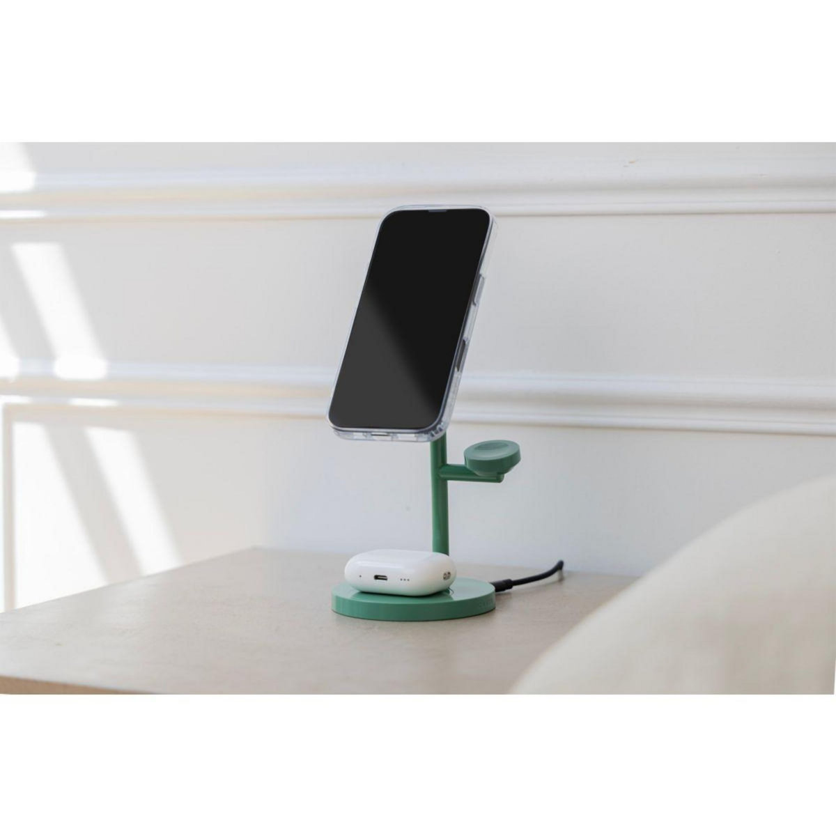 CASYX Chargeur 3 en 1  Charge rapide Qi2 vert