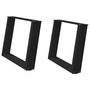 Voir la diapositive 2 : VIDAXL Pieds de table basse forme de U 2 pcs noir 60x(42-43) cm acier