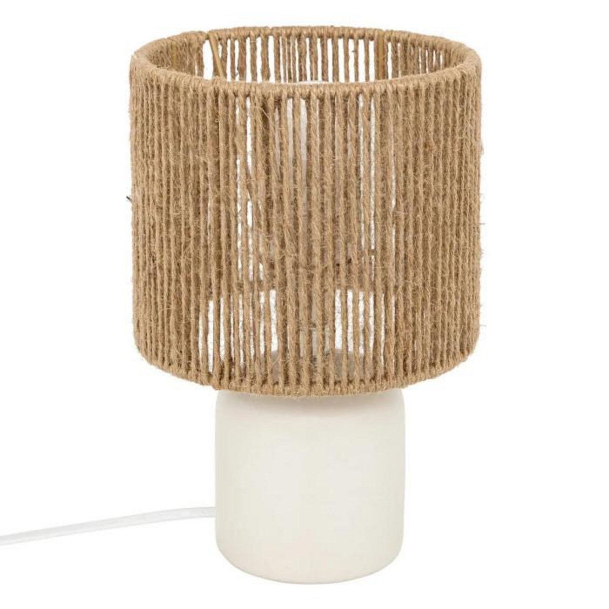 ATMOSPHERA Lampe à Poser en Céramique  Koby  24cm Blanc & Naturel