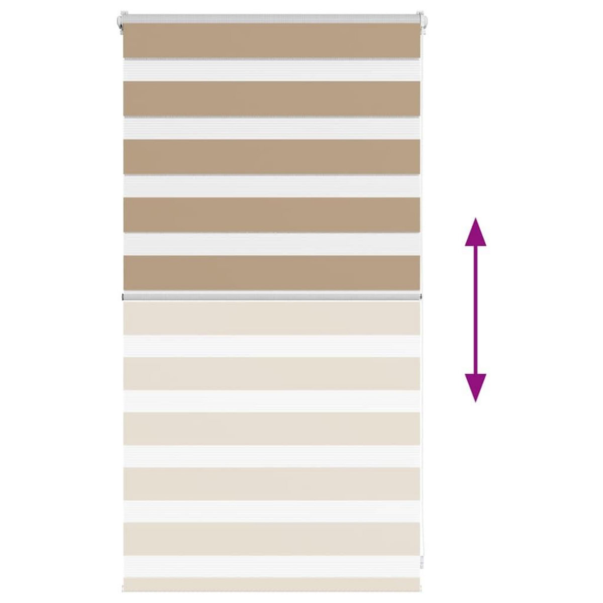 VIDAXL Store zebre marron sable largeur du tissu 65,9 cm polyester