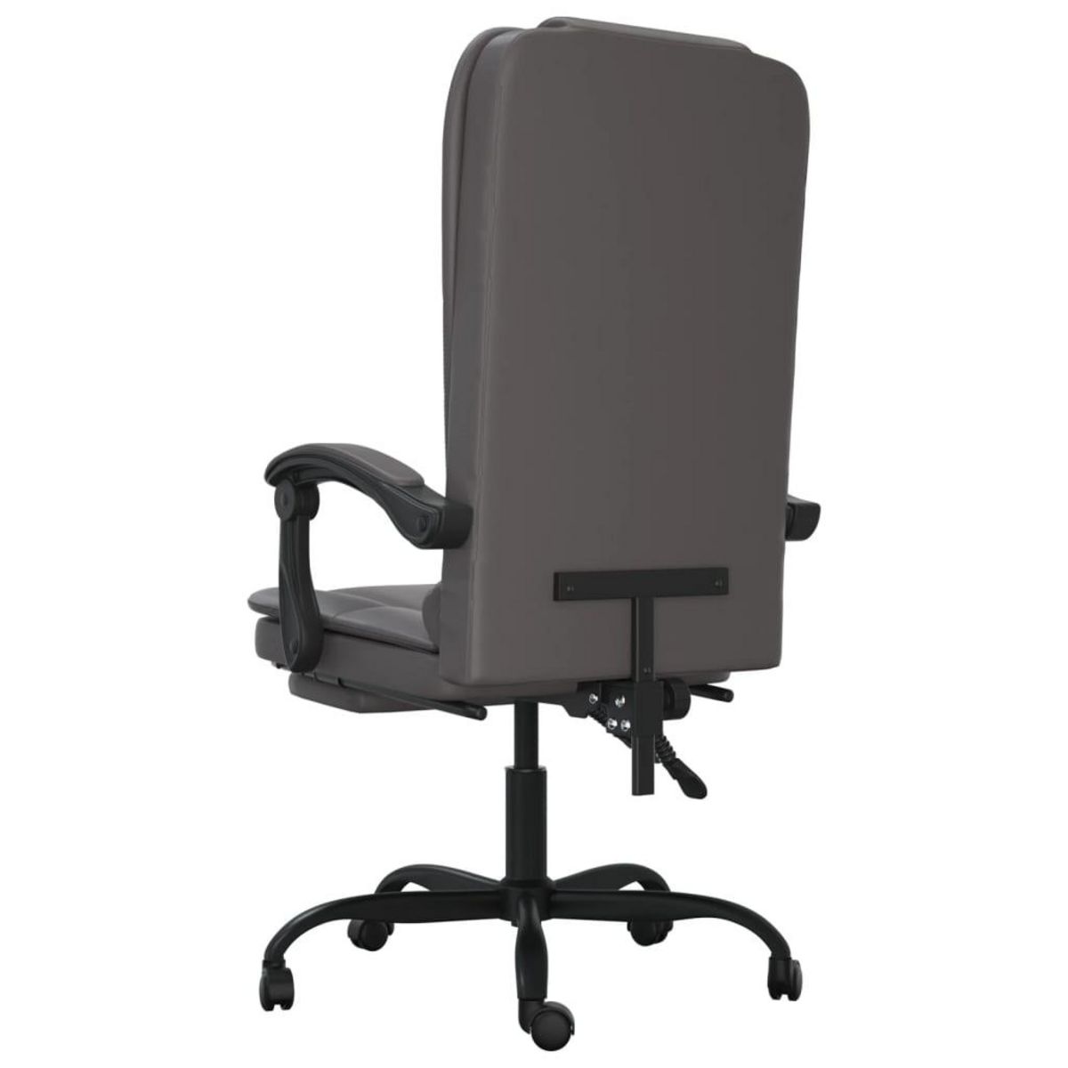 VIDAXL Fauteuil de massage inclinable de bureau Gris Similicuir