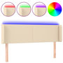 Voir la diapositive 2 : VIDAXL Tete de lit a LED Creme 147x16x78/88 cm Tissu