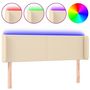 Voir la diapositive 2 : VIDAXL Tete de lit a LED Creme 147x16x78/88 cm Tissu