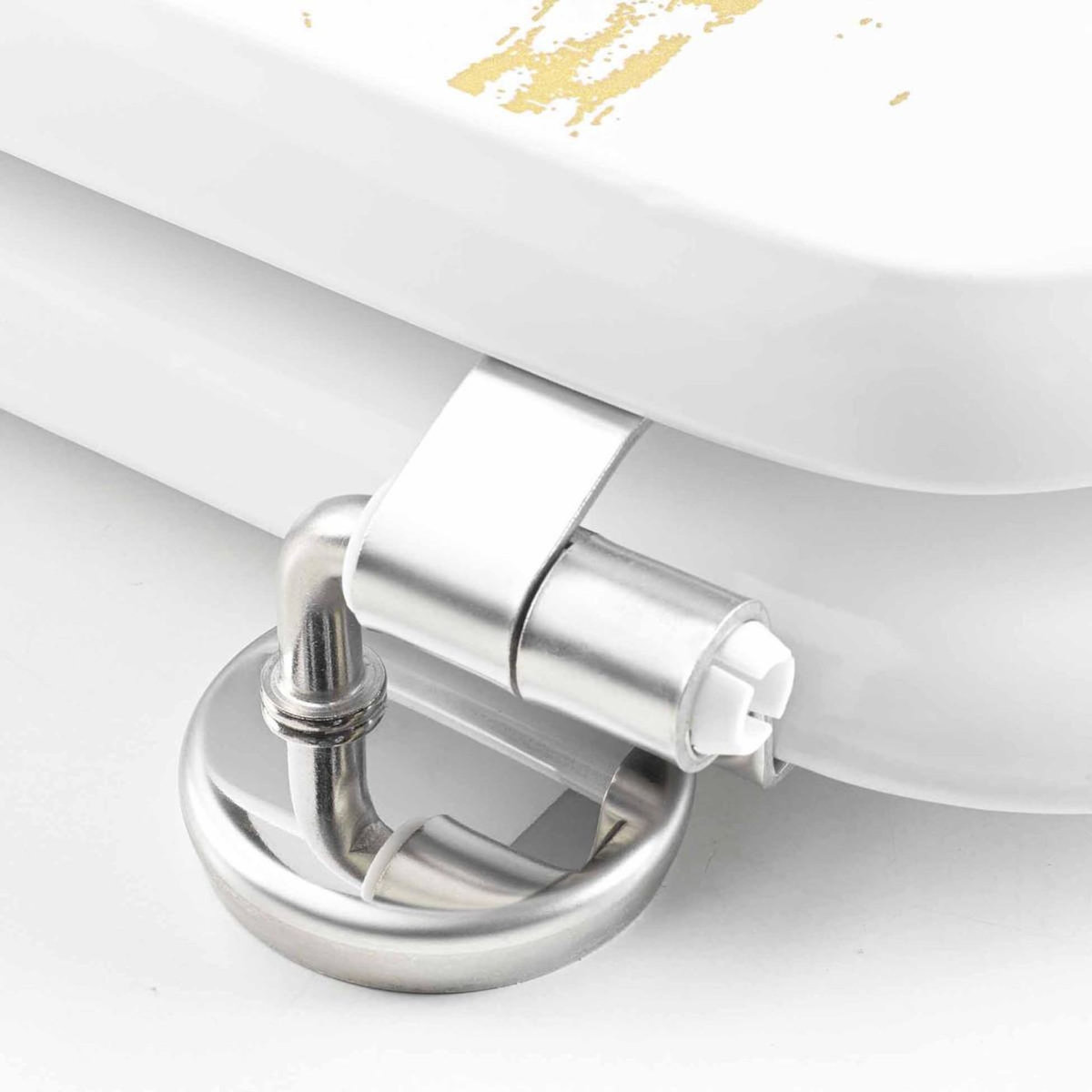 Paris Prix Abattant WC Imprimé  Aquamarbre  47cm Blanc & Or