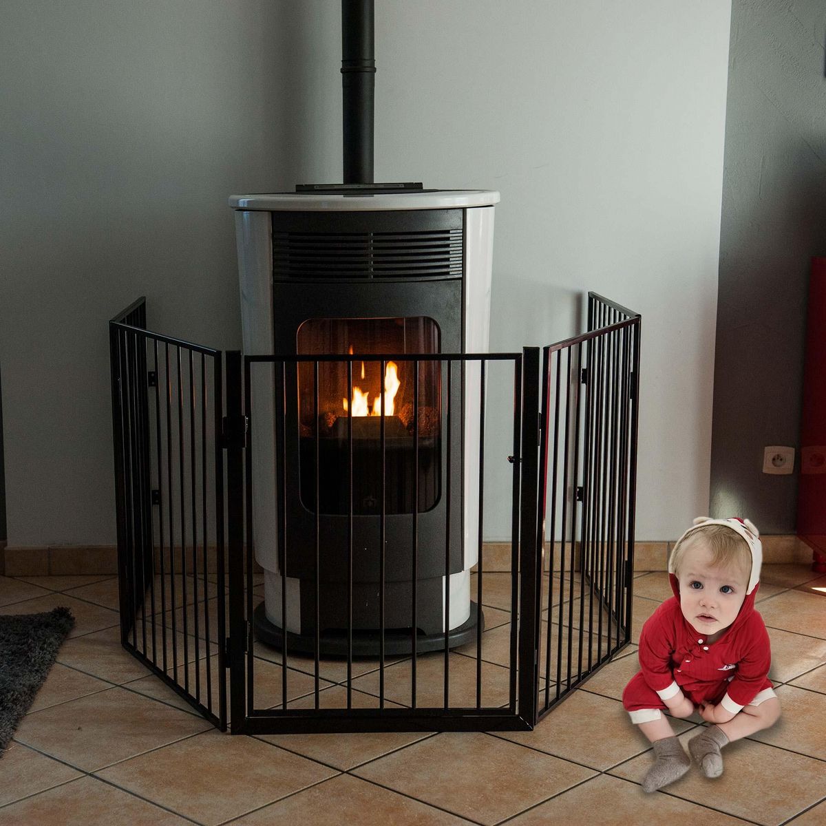 WERKAPRO Barrière de protection en métal WERKA PRO 5 panneaux  300cm