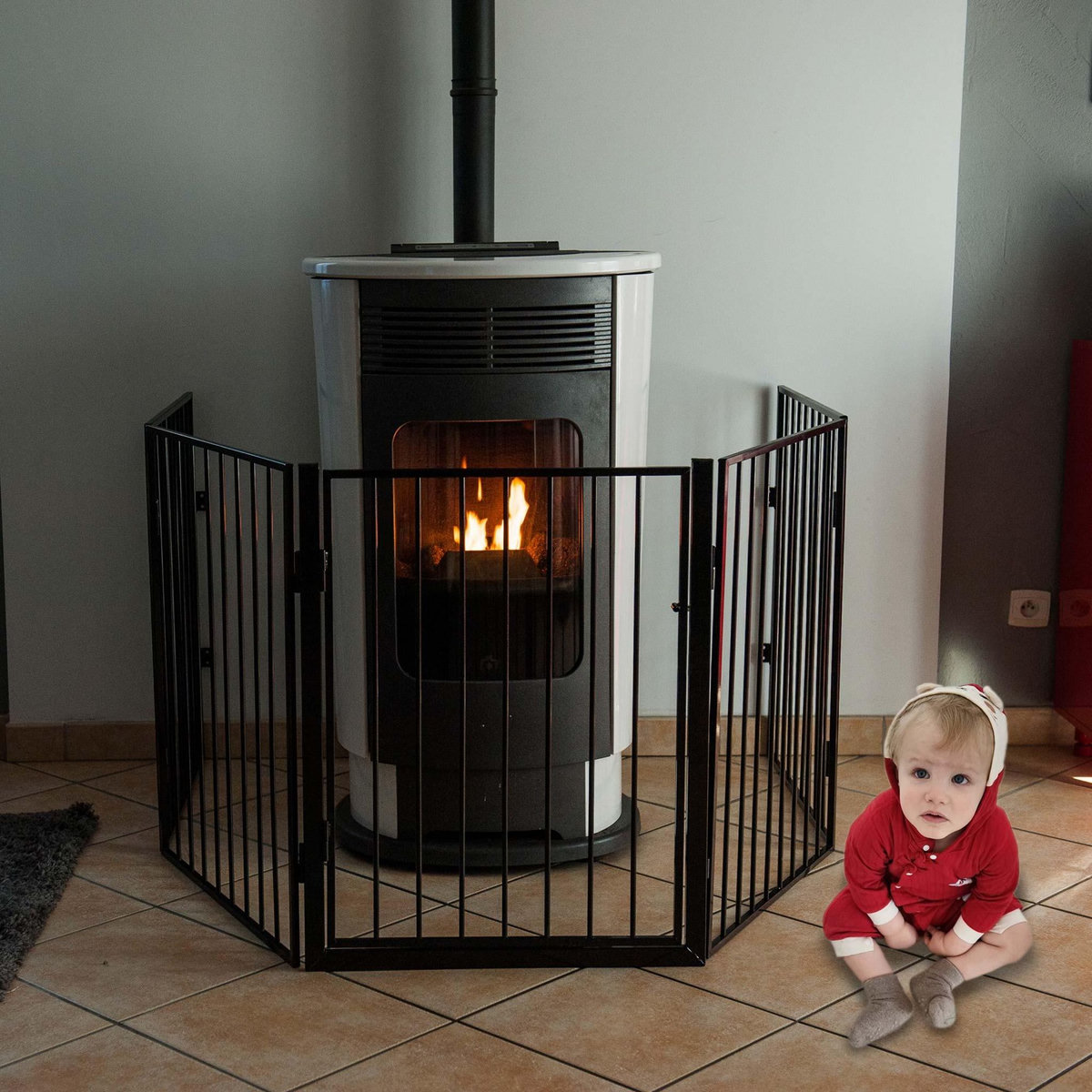 WERKAPRO Barrière de protection en métal WERKA PRO 5 panneaux  300cm